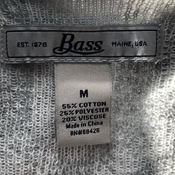 Bass Medallion Print Grey & White Cardigan Button Front Sweater Medium - Picture 11 of 12